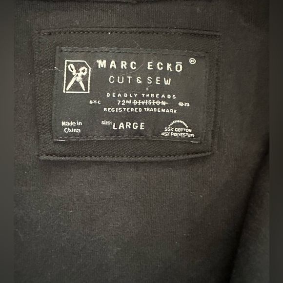 Marc Ecko Jacket Mens L Cut & Sew Black & Gray No 07243 Field Bomber - Picture 5 of 10